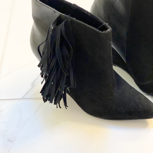Qupid Fringe Wedge Bootie Faux Suede Size 8.5 - Picture 4 of 10